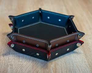 Corporate Gift Genuine Leather Tray Premium Office <b>Desk</b> Valet Catchall Custom Stamped Real Leather Tray GLTY-0044 - Product Image 4