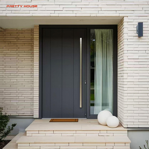 Eleganti Porte d'Ingresso in Alluminio con Riconoscimento Facciale Biometrico Tonalità Oro - Product Image 5