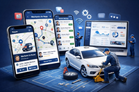 Développement d'applications mobiles pour la réparation automobile à la demande, réservation en temps réel, suivi des mécaniciens, gestion des services, tableau de bord Internet