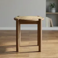 Table d'appoint ronde en bois moderne, design minimaliste, meubles de salon faits à la main