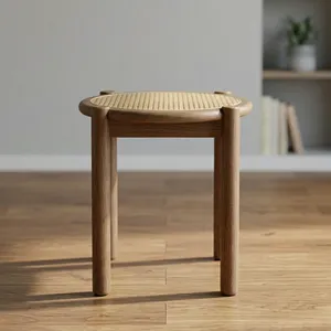 Mesa Auxiliar Redonda de Madera Moderna, Diseño Minimalista, Muebles Hechos a Mano para Sala de Estar - Product Image 2