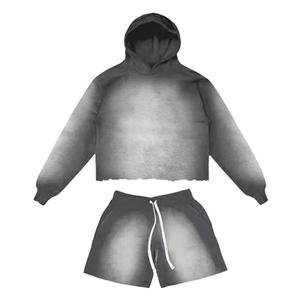 Conjuntos de Ropa de Verano para Hombre, Elegantes y Cómodos, Sudaderas y Pantalones Cortos con Estampado Desgastado por el Sol, Ideales para un Look Lavado con Spray - Product Image 6