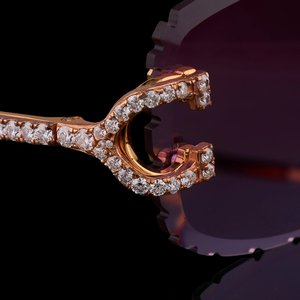 Lunettes de soleil élégantes sans monture, carrées, en cristal, légères, avec branches en bois glacé, unisexe, pour fêtes et voyages - Product Image 1