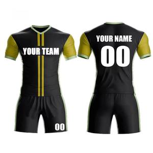 Uniforme de Fútbol Personalizado para Hombre, Conjunto Deportivo Transpirable de Secado Rápido, Manga Corta, Cuello Redondo, Poliéster/Algodón Sólido de 180g - Product Image 1