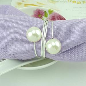 Adjustable White Bead Napkin <b>Ring</b> Engagement Anniversary Parties Dining Tableware Unique Napkin <b>Rings</b> For Sale <b>Cheap</b> Price - Product Image 3