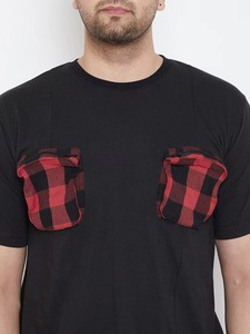 Men Black Red Buffalo Plaid Pocket Two Piece <b>Set</b> Short Sleeve Tee Cuffed Jogger Pants Cargo Utility Streetwear Casual <b>Set</b> - Product Image 6