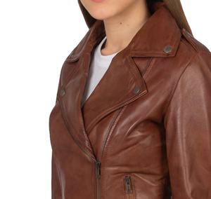 Chaquetas de moda de cuero de alta calidad para mujer Chaquetas de moda de cuero genuino de nuevo diseño para mujer al por mayor personalizadas - Product Image 2