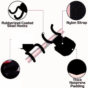 Ganchos de levantamiento de pesas profesionales de alta resistencia con logotipo personalizado, acabado mate, para entrenamiento de fuerza con barra, sin logotipo. - Product Image 1