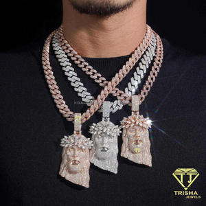Luxury Religious Figure Pendant Crafted in 925 Sterling Silver with Moissanite Diamond Hip Hop Statement Style - Product Image 2