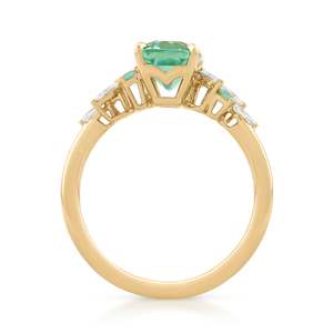 Women's Topaz Engagement Ring Radiant Cut Diamond Flower Design Prong Setting Romantic Gemstone Ring - Product Image 2