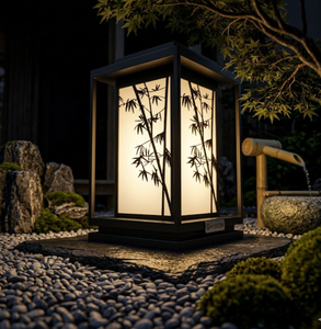 Luces Decorativas de Jardín LED Solares con Patrón de Bambú, Clasificación IP66, Construcción Metálica, Luz Blanca Cálida Suave de 2700K - Product Image 5