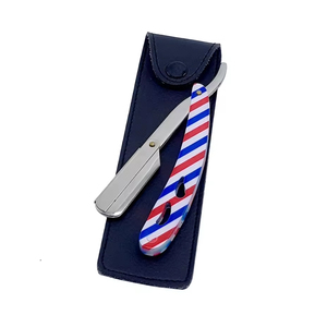 Barber Razor New Full Black Barber Shaving Straight Razor Straight Edged Barbers <b>Shaver</b> Razors With Free Leather Top Quality - Product Image 5
