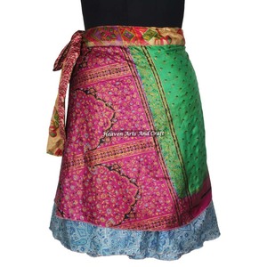 Minifalda India Mágica al por Mayor, Vestido Sari Multiusos, Minifalda Cruzada, Falda Corta Sari, Estilo Bohemio Gypsy de Moda - Product Image 1