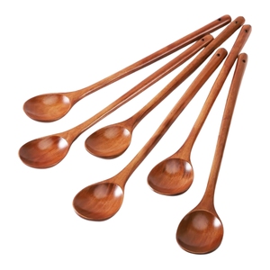 Ensemble de cuillères de service en bois de teck naturel, prix d'usine, résistantes à la chaleur, écologiques, ustensiles de cuisine en bois - Product Image 4