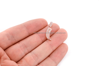 Pendentif en or massif 10K de haute qualité, design unique, avec griffes romaines, diamant naturel véritable taille brillant 0,25 carats VS