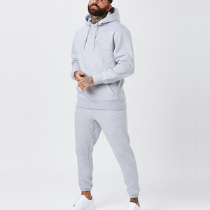 Pantalon de survêtement gris uni pour homme, 100 % coton respirant, poches latérales, taille élastique, idéal pour l'automne - Product Image 1
