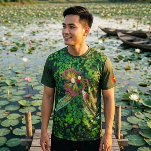 Camiseta Personalizada de Algodón con Diseño Vietnamita, Proveedor de Camisetas de Moda, Ropa Deportiva Unisex de Manga Corta de Poliéster con Tecnología de Secado Rápido - Product Image 2