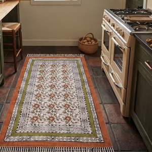 Handmade Cotton Block Printed Anti Slip Rug | Indian Dhurrie Floor <b>Mat</b> | Wholesale Bohemian Prayer Area Rug | Custom Size Color - Product Image 2