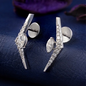 0.94 CT Marquise Lab Grown Diamond Drop Earrings 14K White Gold Prong VVS1 Clarity Cushion Princess Cut Yellow Gold Jewelry - Product Image 2
