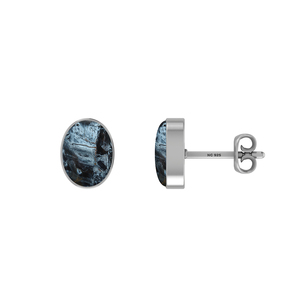 Premium 925 Sterling Silver Seawater Pietersite Gemstone Pear Marquise Oval Cab Butterfly Lock Stud <b>Earrings</b> Bezel Classic - Product Image 1