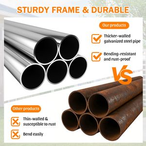 Pollaio in Metallo Resistente per Tutte le Stagioni 213x200x184 cm con Tetto Inclinato e Copertura Impermeabile Anti-UV - Product Image 4