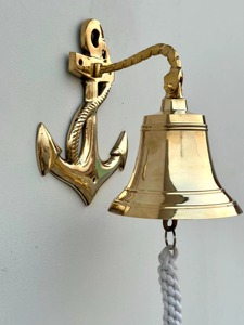 Campana de Metal de Latón Sólido para Decoración de Puerta, Diseño Náutico Vintage con Serigrafía, Campana Colgante de Pared con Acabado Pulido y Música - Product Image 5