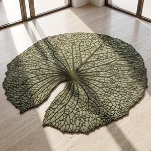 Tapis moderne à motif de feuilles, tapis épais, tapis de sol, décoration douce pour la maison, pour le salon, la chambre à coucher - Product Image 1