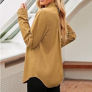 เสื้อเชิ้ตเดนิมแขนยาวผู้หญิงขายดี ระบายอากาศได้ดี ทรงหลวม สไตล์ครอปท็อป สีซีดแบบซันเฟด ลุคซัมเมอร์แฟชั่น เสื้อผ้าเดนิม - Product Image 4