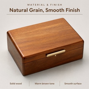 Caja de Madera para Relojes con 12 Ranuras, Caja de Almacenamiento de Relojes de Madera Maciza con Forro de Gamuza y Asa de Metal - Product Image 4