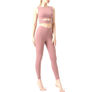 Conjunto Deportivo de Alta Calidad Personalizado, Bra Deportivo de Color y Leggings de Cintura Alta para Mujer, Ropa Deportiva para Entrenamiento - Product Image 1