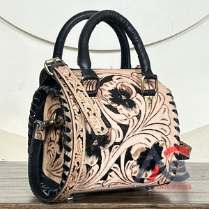 Bolsa de Viaje de Cuero con Diseño Floral, Nuevos Estilos al por Mayor, Bolsa Mini Speedy de Cuero Vacuno Genuino para Mujer, Bolsa Cruzada - Product Image 1