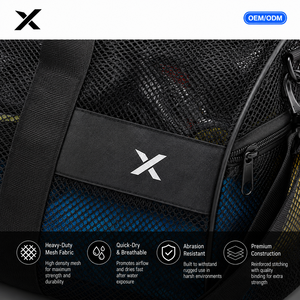 Custom X Sports City Diving Mesh Duffel <b>Bag</b> Heavy Duty Quick Dry Breathable Zipper Closure Waterproof Scuba Gear Travel Storage - Product Image 2