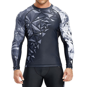 Custom Graphic Sublimation Print Geometric Pattern <b>Grappling</b> Rash Guards Long Sleeve Muscle Fit Compression Base Layer for MMA - Product Image 6