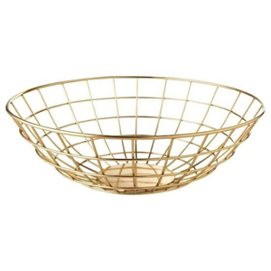 Modern Luxury <b>Gold</b> Metal Wire Fruit <b>Basket</b> Classic Style Iron <b>Storage</b> Bowl for Kitchen Countertop and Dining Table Decor - Product Image 1