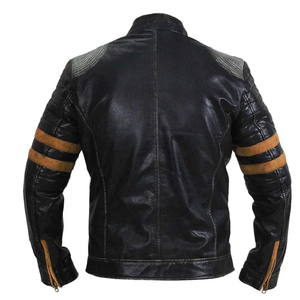 Leather Jacket Men Vintage Motorcycle Biker Genuine Leather Cafe Racer Zipper Winter Fashion Jacket Custom OEM Wholesale - Product Image 3