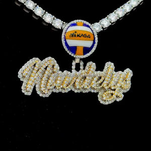 Nouveau Arrivé Bling Glacé Conception Personnalisée Émail Bail Lettres Pendentifs Pavé Moissanite Pendentif Pour Hommes Hip Hop Rappeur Bijoux - Product Image 1