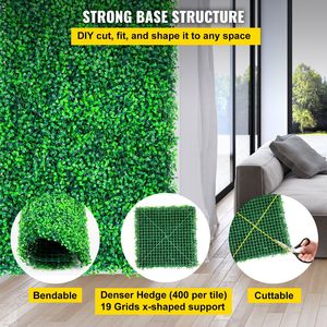 16 pz 20 "x 20" PE artificiale di bosso siepe di pannelli per pareti per interni esterni giardino recinzione per cortile decorazione dello schermo di Privacy 1.6" - Product Image 5