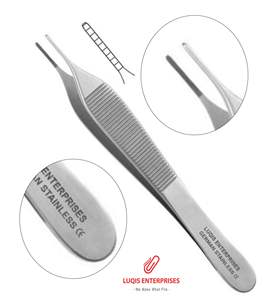 Pinzas Adson para vendajes, con mandíbula dentada delicada, pinzas quirúrgicas de pulgar, instrumento médico de acero inoxidable - Product Image 1