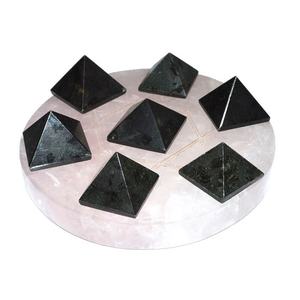 Obtenez les meilleures pyramides de tourmaline David Star 7 avec base en quartz rose : 7 pyramides de tourmaline avec base en quartz rose - Product Image 1