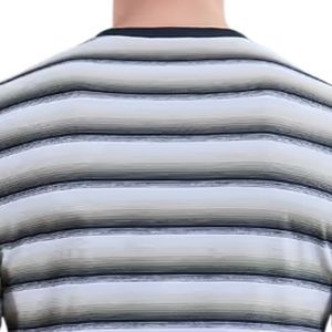 เสื้อยืดลายทางผู้ชาย แขนสั้น คอกลม ทรงปกติ แฟชั่นลำลอง ลายทางแนวนอน สตรีทแวร์ ฤดูร้อน สวมใส่สบายทุกวัน - Product Image 4