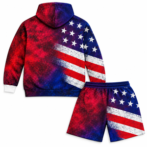 Shorts de survêtement pour homme en coton américain, personnalisables avec logo, impression sérigraphique, ensembles assortis, thème football multicolore, marque privée - Product Image 5