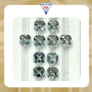 Natural Aquamarine Gemstone Medium Color Saturation Loupe Clean Asscher Cut Loose Stones AAA Wholesale Jewelry Making Bulk - Product Image 6