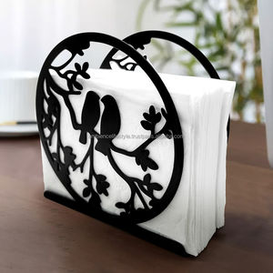 Porte-serviettes élégant en métal pour la décoration de table à manger, moderne, durable, antirouille, élégant, accessoire d'organisation pour la maison et la cuisine - Product Image 4