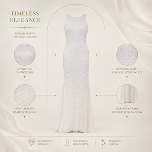 Luxury White Embroidered Mermaid Evening Gown | Floor Length Sleeveless Designer Formal Dress | Elegant Party Wear For Women - Product Image 5