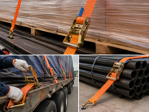 Sangle d'arrimage à cliquet robuste en polyester 50 mm 5000 kg pour transport longue distance – Approvisionnement direct usine - Product Image 2