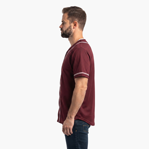 เสื้อเบสบอลแบบสั่งทำพิเศษ ปักลายแบบซับลิเมชั่น คอวี แขนสั้น สำหรับผู้ชาย - Product Image 3