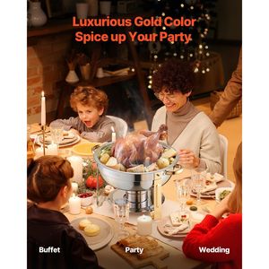 Set da 4 Chafing Dish in Acciaio Inox da 5 Qt, Set Buffet con 4 Pentole Grandi, Scaldavivande per Catering con Coperchio in Vetro, Decorazioni per Feste e Tavoli - Product Image 2