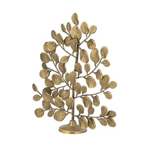 Escultura de Follaje de Latón, Arte Metálico Hecho a Mano, Decoración de Mesa de Estilo Contemporáneo para Sala de Estar, para Decoración del Hogar - Product Image 1