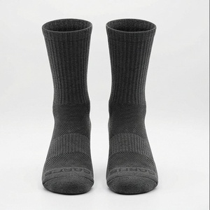 Crew <b>Socks</b> Solid Black Knitted Breathable Polyester Spandex <b>Running</b> Athletic Summer Adult Standard Thickness - Product Image 1