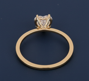 Anillo de Diamante Cultivado en Laboratorio de 1 Quilate, Corte Corazón, VVS2, Color F, Certificado IGI, Oro Amarillo, Anillo de Compromiso, Joyería Personalizada al por Mayor - Product Image 5